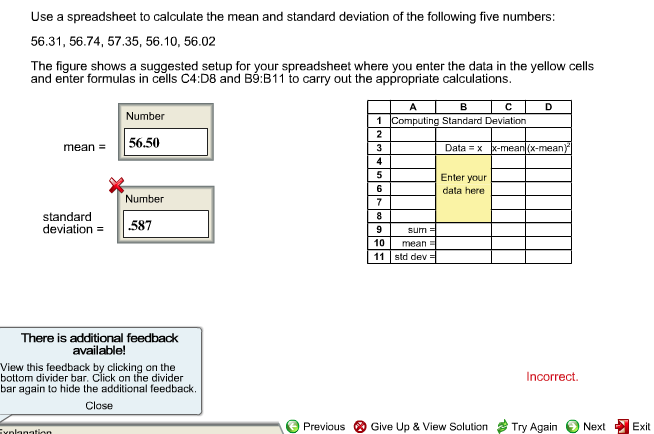 Solved Calculate the mean and standard deviation of the | Chegg.com
