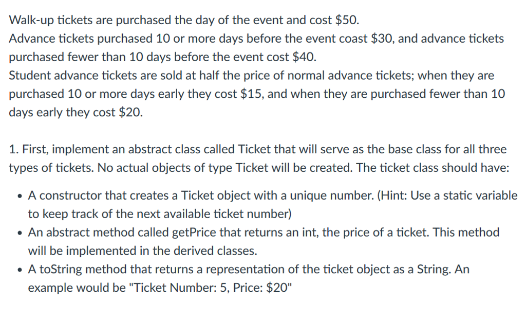 Solved There are three types of tickets available to campus | Chegg.com