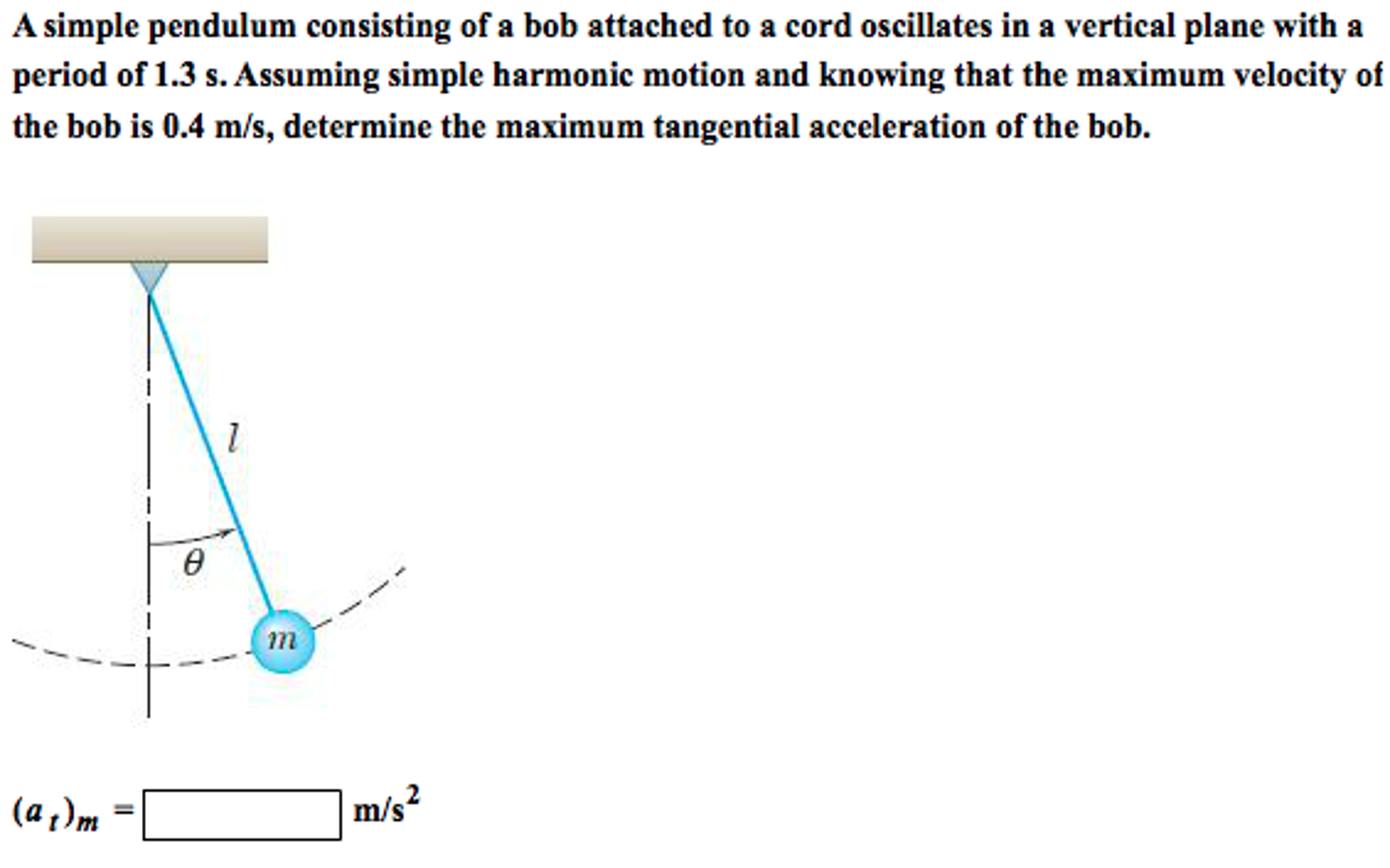 Solved A simple pendulum consisting of a bob attached to a