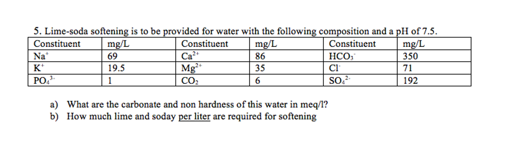 Solved Lime-soda Softening Is To Be Provided For Water With | Chegg.com