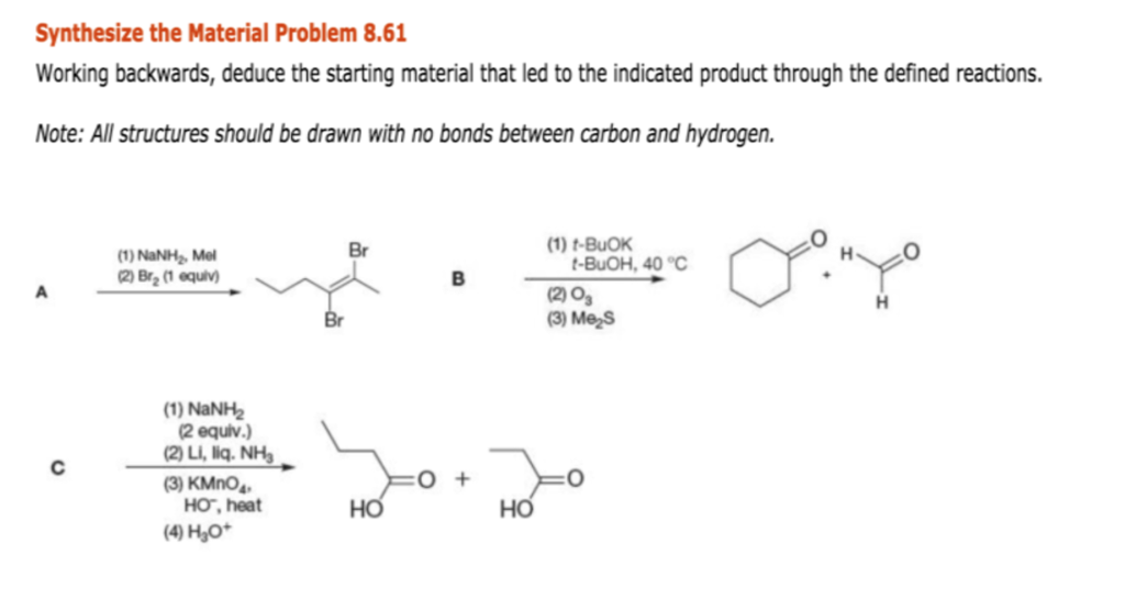 Solved Working backwards, deduce the starting material that | Chegg.com