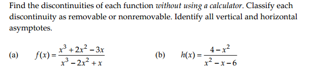 Removable discontinuity deals calculator