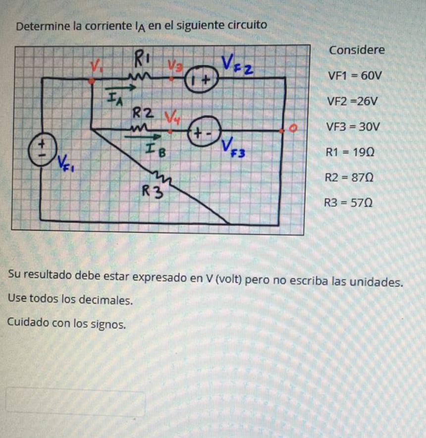 Solved Determine La Corriente LA En El Siguiente Circuito | Chegg.com