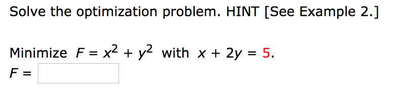 solve the optimization problem
