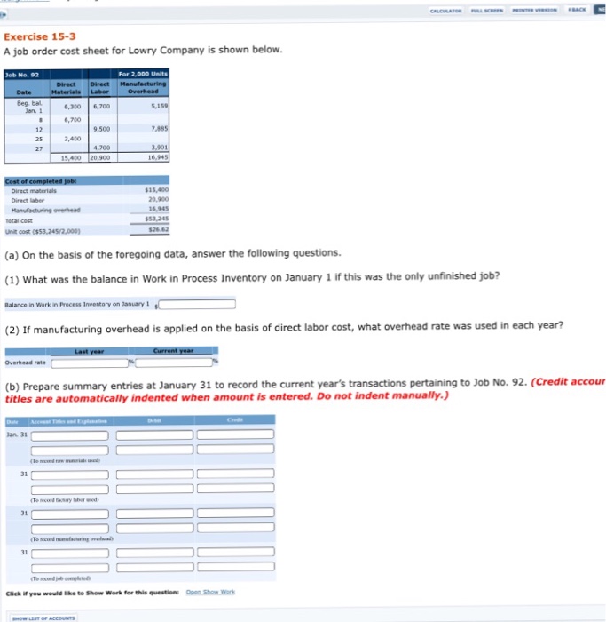 solved-a-job-order-cost-sheet-for-lowry-company-is-shown-chegg