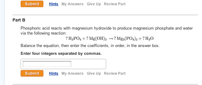 Solved Phosphoric Acid Reacts With Magnesium Hydroxide To Chegg Com