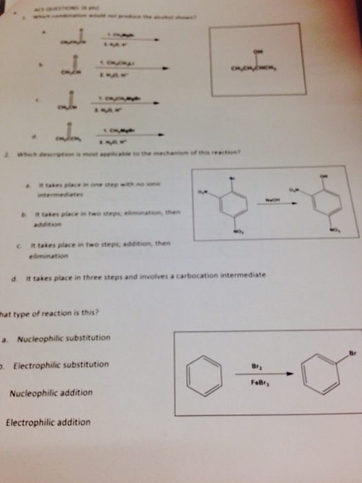 organic chemistry help asap
