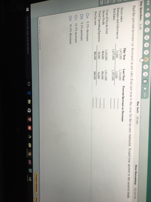 Solved Find The Percent Increase or Decrease In Net Sales Chegg