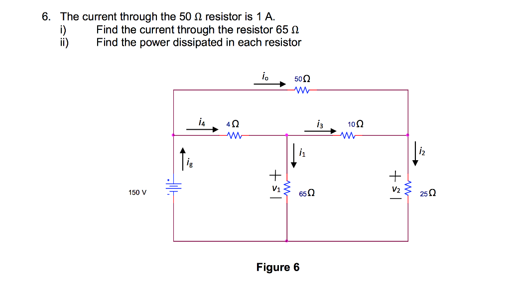Solved The current through the 50 resistor is 1A. 1.) Find | Chegg.com