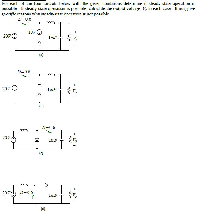 Solved For Each Of The Four Circuits Below With The Given | Chegg.com