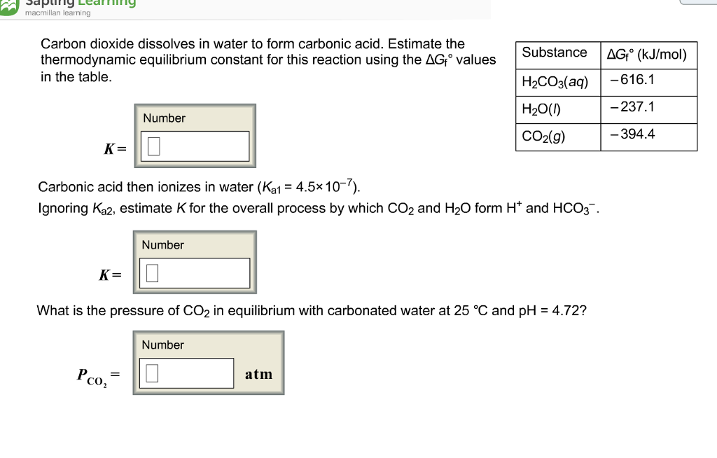 solved-carbon-dioxide-dissolves-in-water-to-form-carbonic-chegg