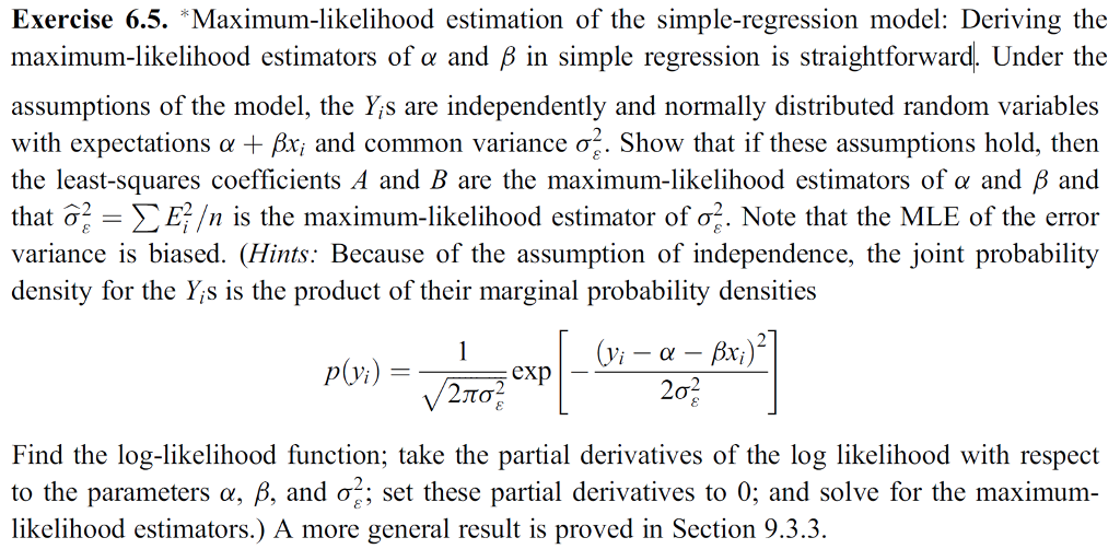 Solved *Maximum-likelihood Estimation Of The | Chegg.com