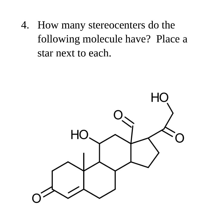 Solved Indicate The Stereocenters If Any In The Following Chegg Com
