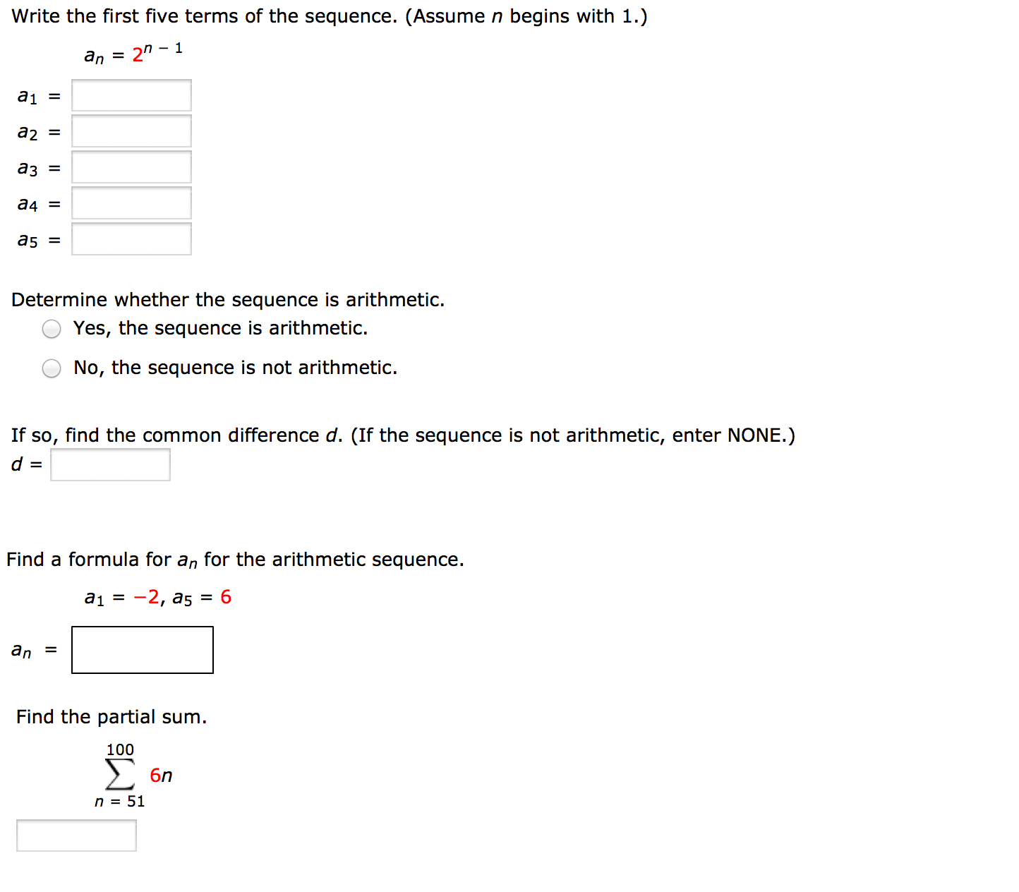 Solved Write The First Five Terms Of The Sequence Assume N 0610