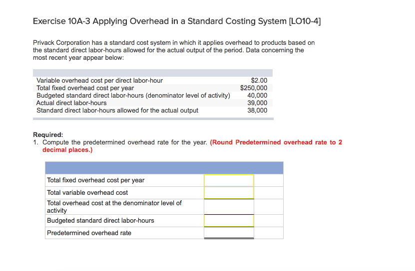 Solved Privack Corporation has a standard cost system in