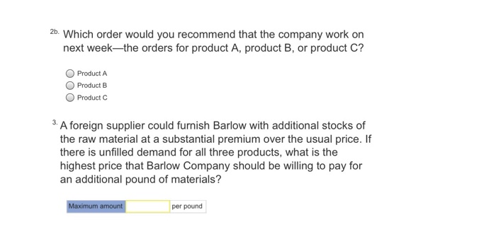 Solved Barlow Company Manufactures Three Products: A, B, And | Chegg.com