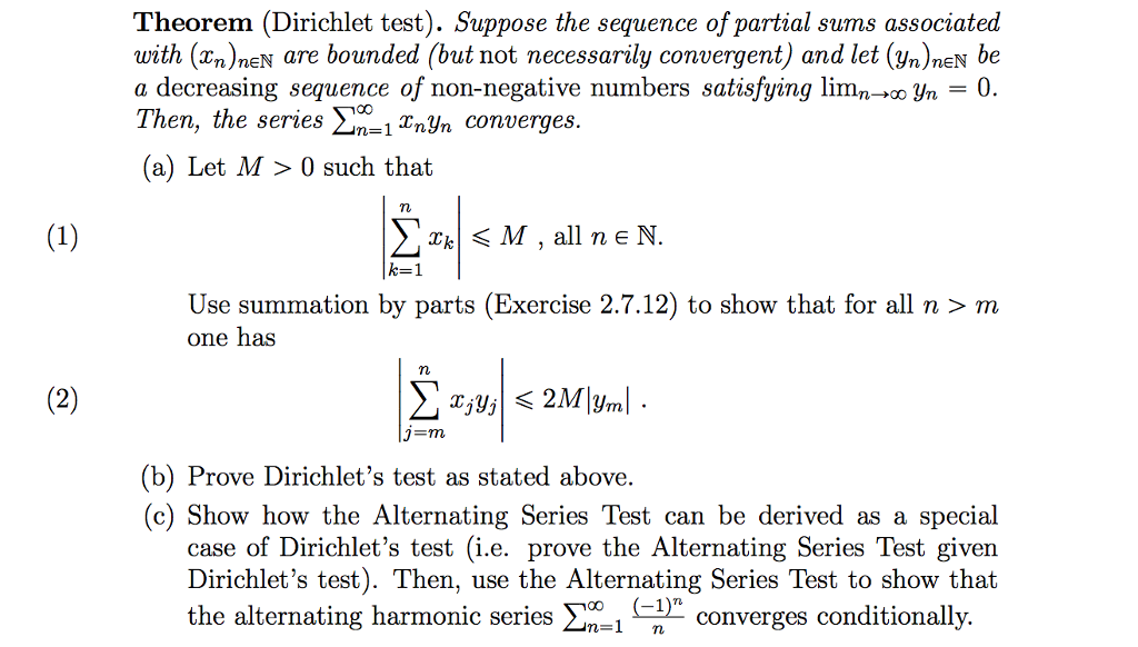 Solved Suppose the sequence of partial sums associated with | Chegg.com