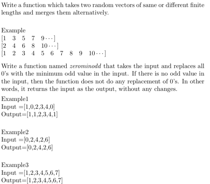 Solved Write a function which takes two random vectors of | Chegg.com