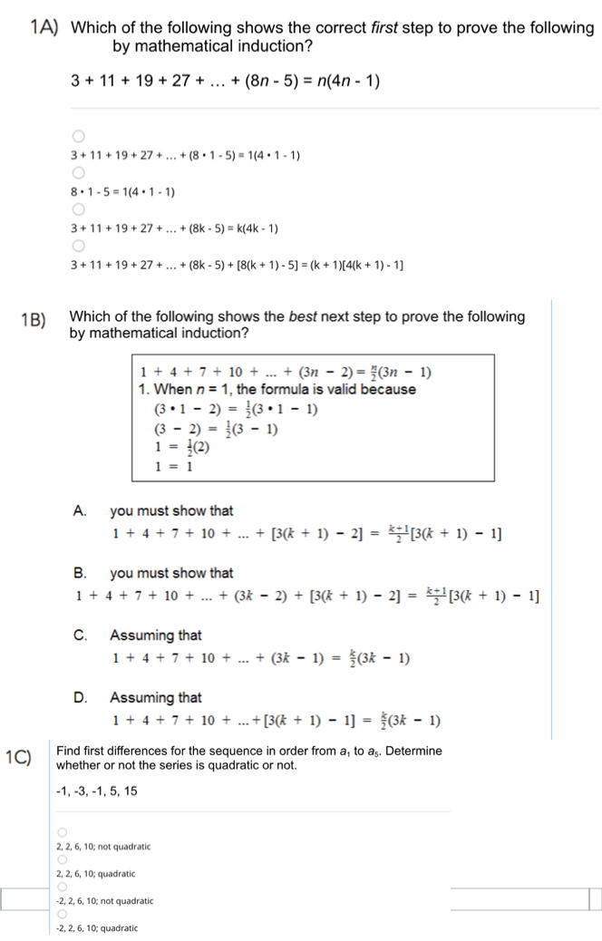 Solved Which Of The Following Shows The Correct First Step | Chegg.com