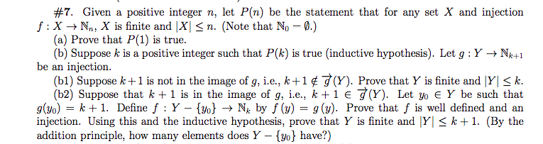 Solved #7. Given a positive integer n, let P(n) be the | Chegg.com