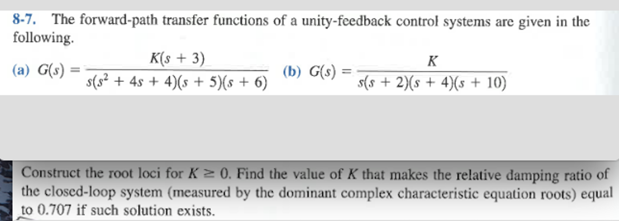 Solved The forward-path transfer functions of a | Chegg.com
