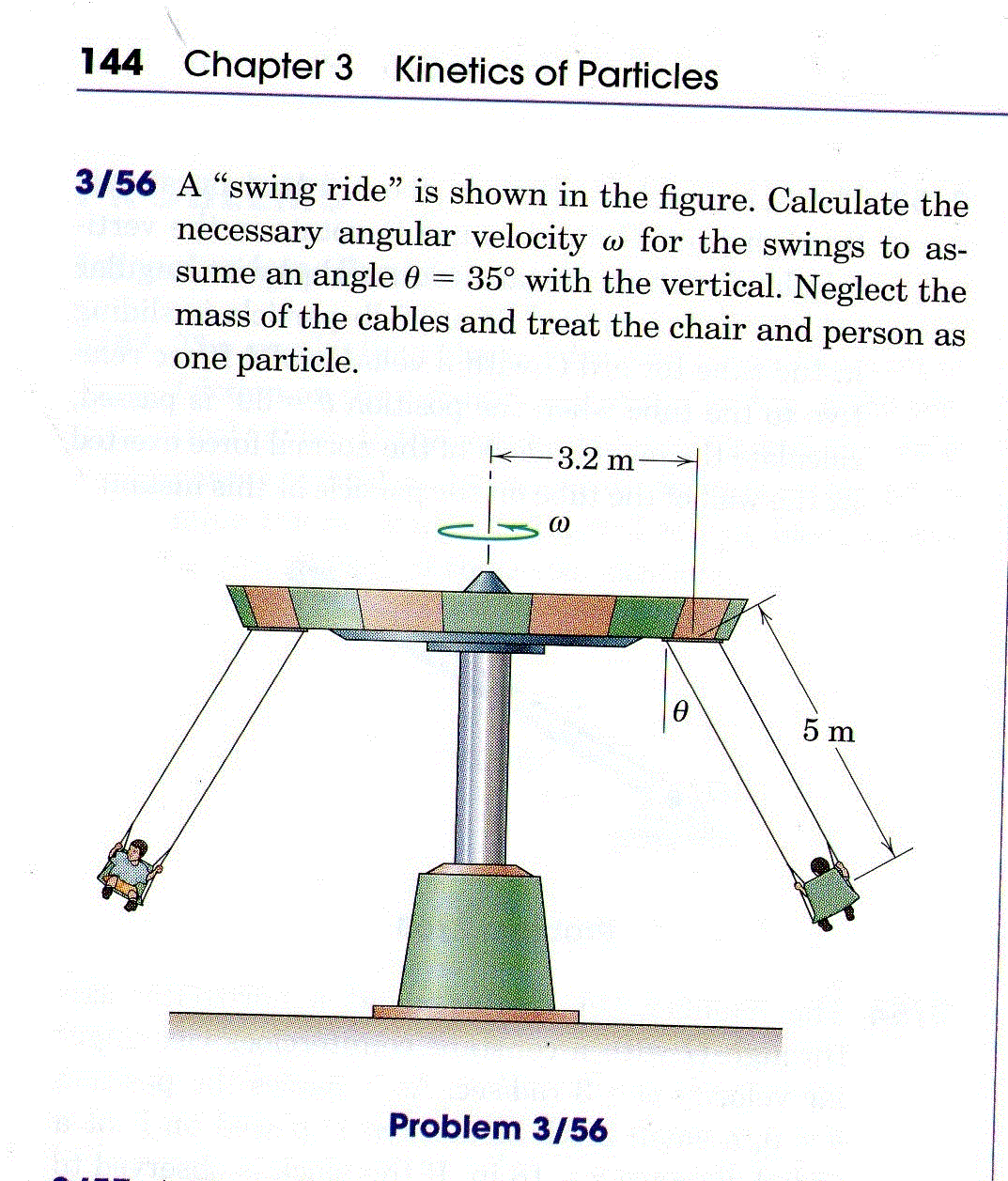 A "swing ride" is shown in the figure. Calculate the