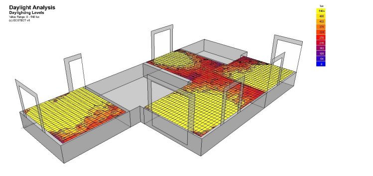 Below is an Ecotect daylight analysis of a building. | Chegg.com
