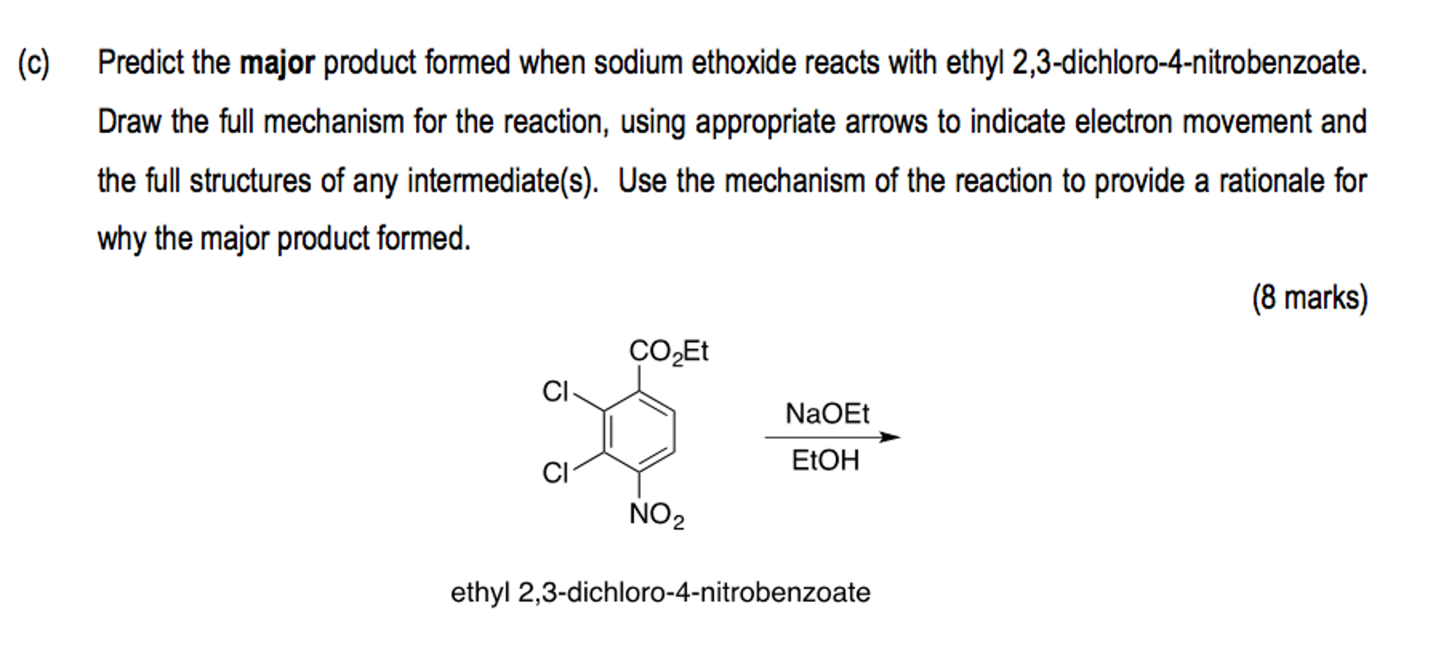 Solved Predict the major product formed when sodium ethoxide | Chegg.com