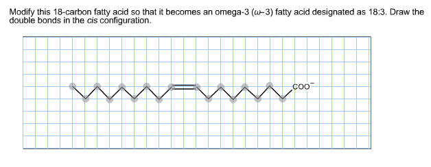 Solved Modify this 18 carbon fatty acid so that it becomes Chegg