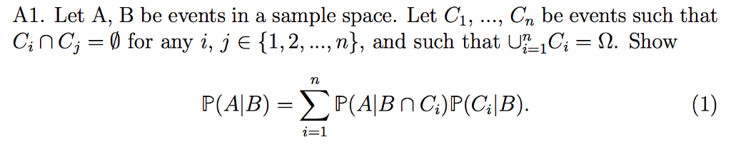 Solved Let A, B Be Events In A Sample Space. Let C_1, ..., | Chegg.com