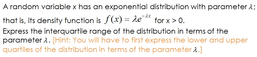 A random variable x has an exponential distribution | Chegg.com