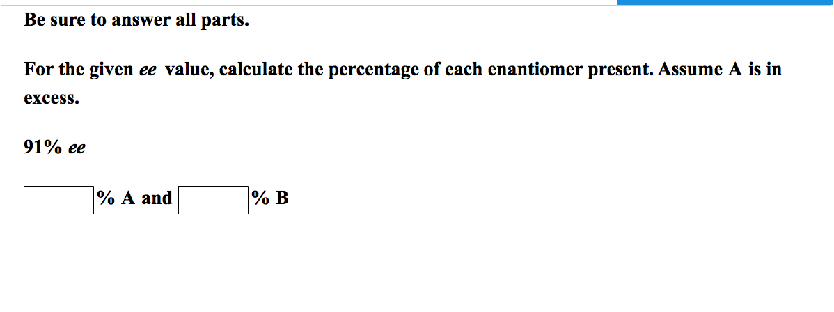 Solved For The Given Ee Value Calculate The Percentage Of