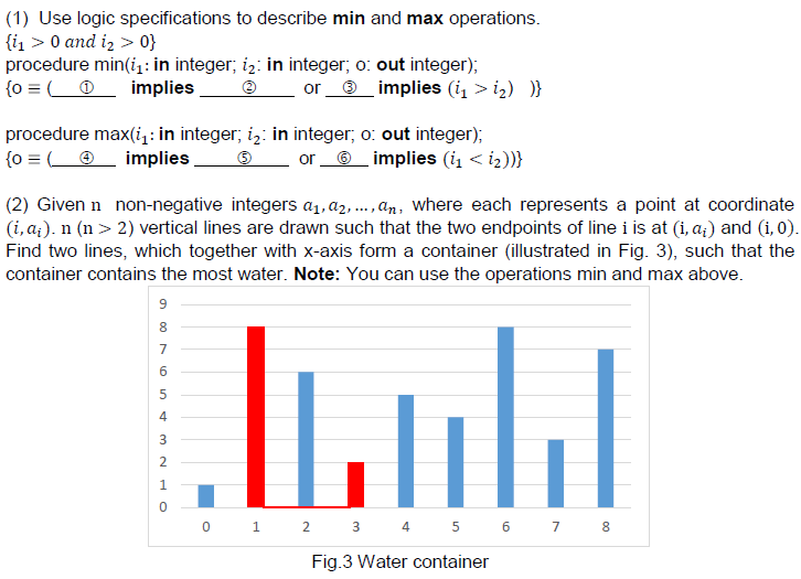 Solved (1) Use Logic Specifications To Describe Min And Max | Chegg.com