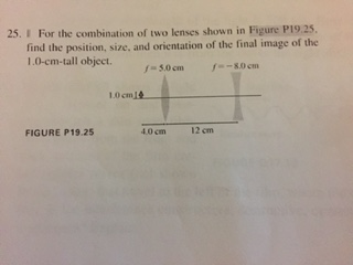 Solved I For the combination of two lenses shown in Figure | Chegg.com