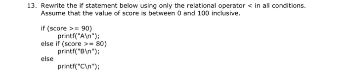Solved Rewrite the if statement below using only the | Chegg.com