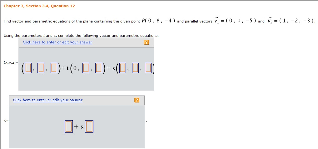 Solved Find vector and parametric equations of the plane | Chegg.com
