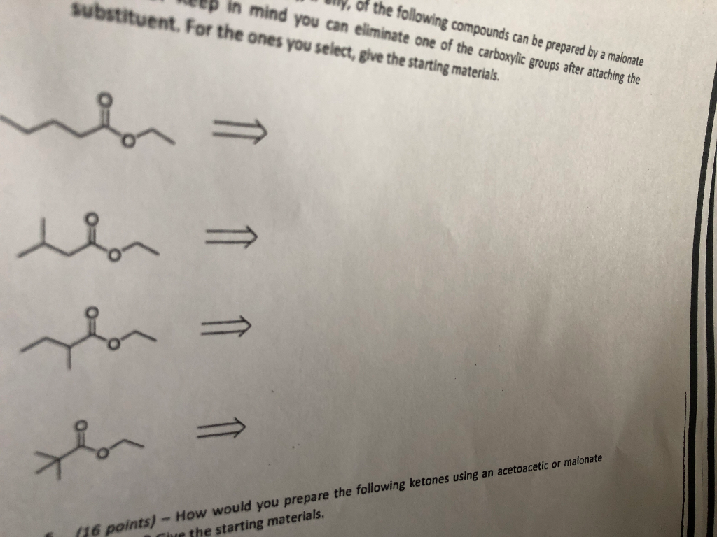 Solved which of the following compounds can be prepared via | Chegg.com