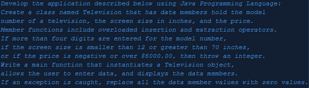 Solved Develop the application described below using Java | Chegg.com
