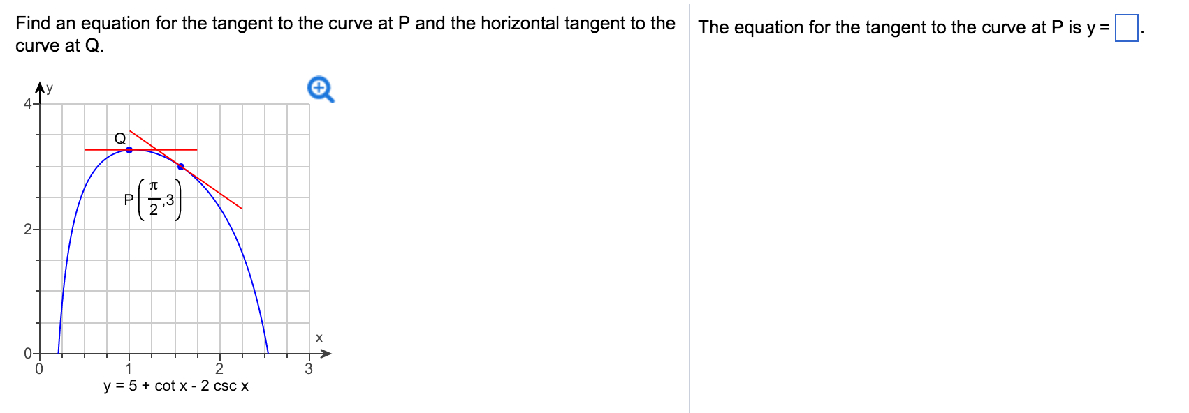 find the gradient of the tangent to the curve at p