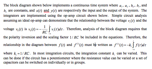Solved The block diagram shown below implements a continuous | Chegg.com