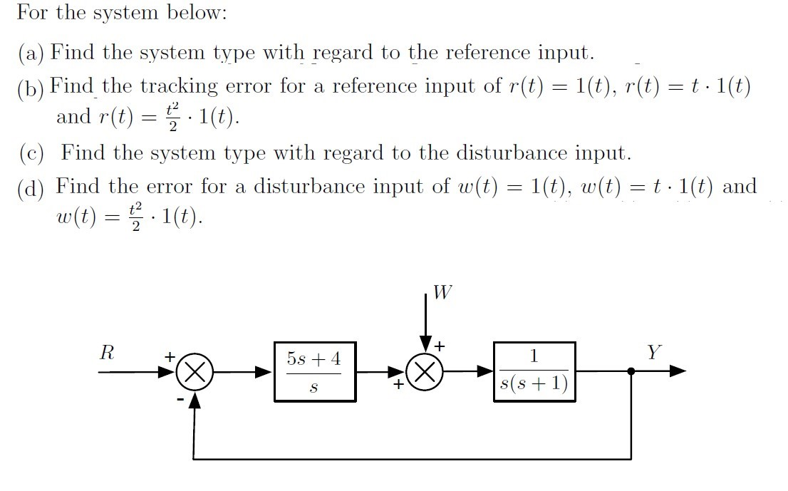 For the system below: (a) Find the system type with | Chegg.com