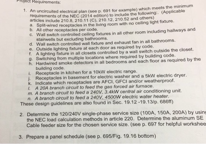 Solved Nec Standard Electrical Load Calculation For 0159