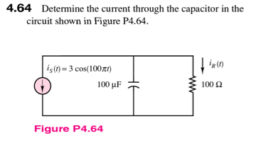 Solved Determine the current through the capacitor in the | Chegg.com