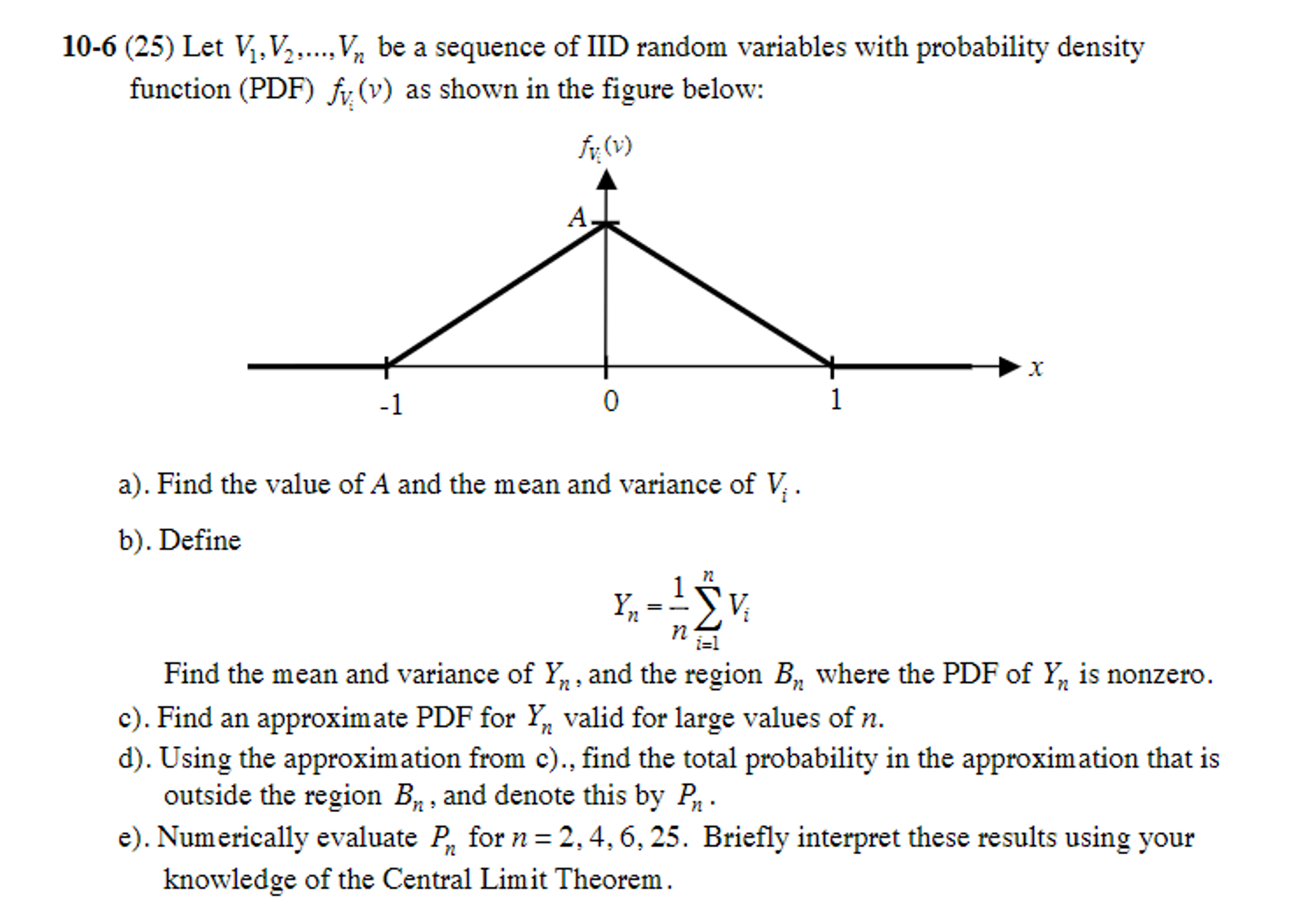 Let V 1 V 2 V n Be A Sequence Off IID Random Chegg