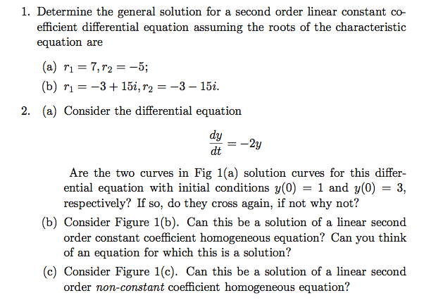 Solved Determine The General Solution For A Second Order 4257