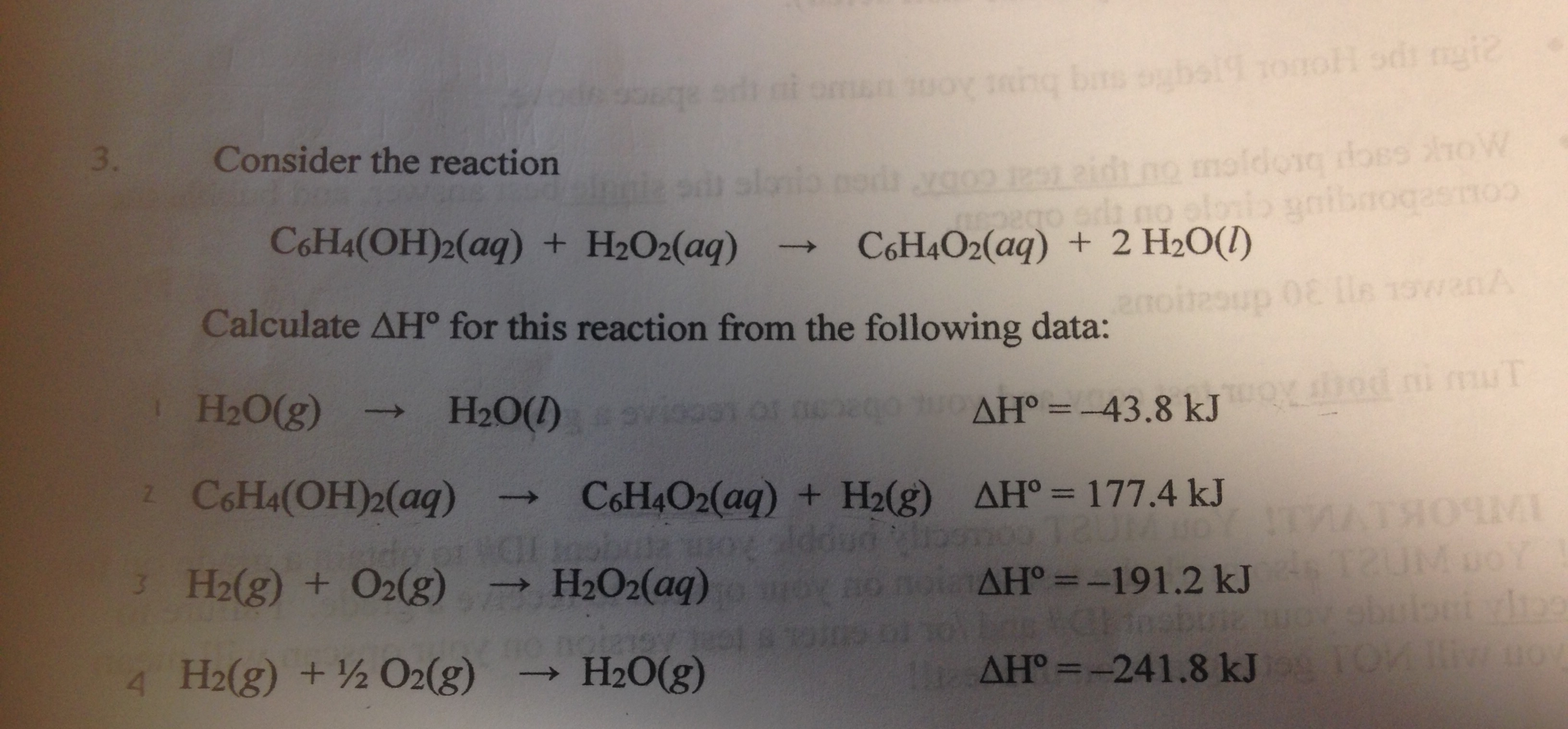Calculate The Delta H For The Following Reaction