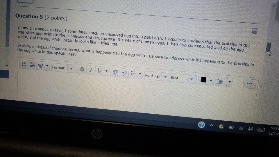 Solved Question 5 (2 points) In my on campus dasses, I | Chegg.com