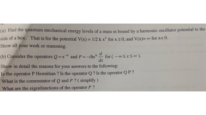 Solved (a) Find the quantum mechanical energy levels of a | Chegg.com