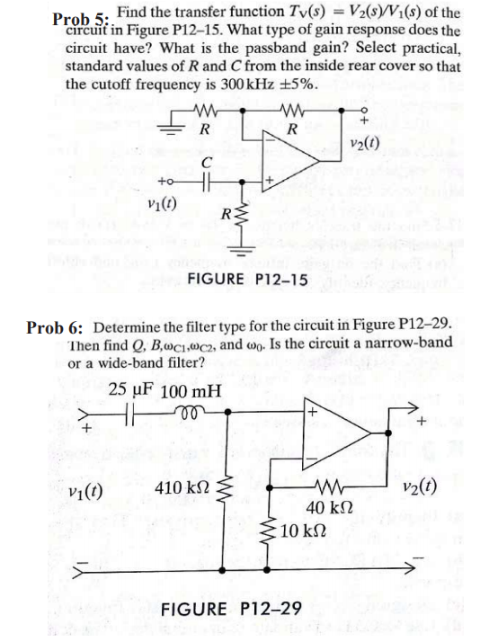 Solved Find The Transfer Function Tv(s)V2(s V1(s) Of The | Chegg.com