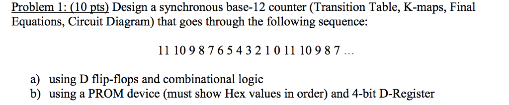 Solved Problem l (10 pts) Design a synchronous base-12 | Chegg.com